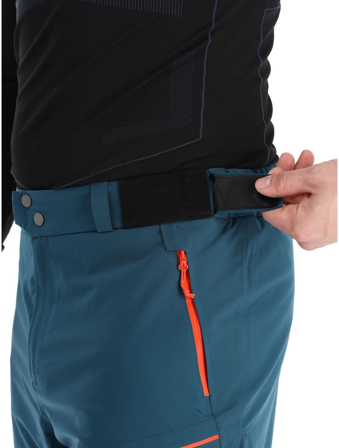 Rock Experience, Fanatic pantalones de esquí hombres Reflecting Pond / Cherry Tomato azul, rojo 
