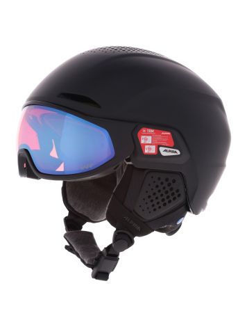 Alpina, ORO QV MIPS casco con visera unisex Black Matt (Ice-Blue) negro