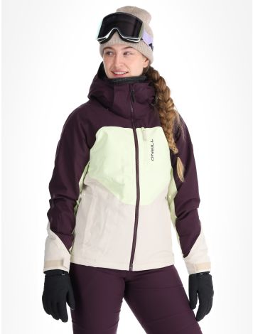 O'Neill, Carbonite Snow chaqueta de esquí mujeres Aubergine Colour Block blanco, púrpura