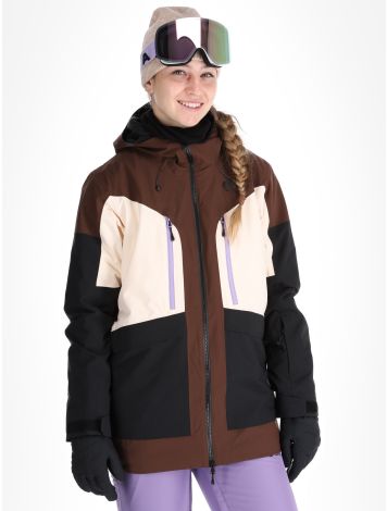Picture, Haakon chaqueta de esquí mujeres Chicory Coffee Vanilla B lack beige, marrón