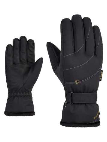 Ziener, Kahli-Z PR guantes de esquí mujeres Black Gold Art Goud, negro