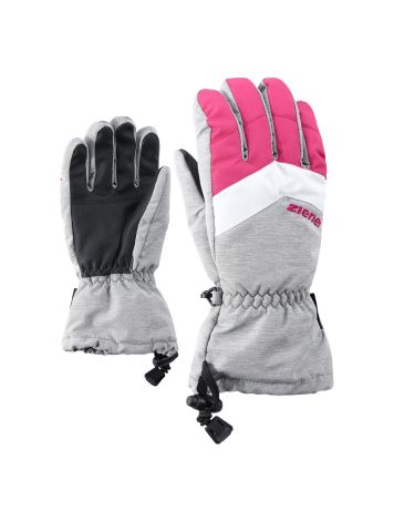 Ziener, Lett-Z AS® guantes de esquí niños Light Mélange gris, rosa